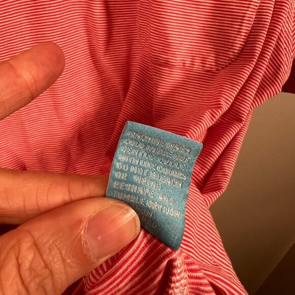 J. Mclaughlin Striped Polo Shirt Mens Size XL Pima Cotton Pink Red Preppy Work - Picture 7 of 7